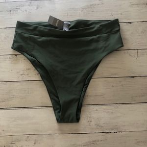 NWT Aerie Olive High Waist Cheeky Bikini Bottom